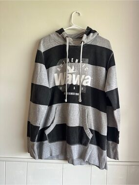 Striped Pullover Hoodie - Gray & Black